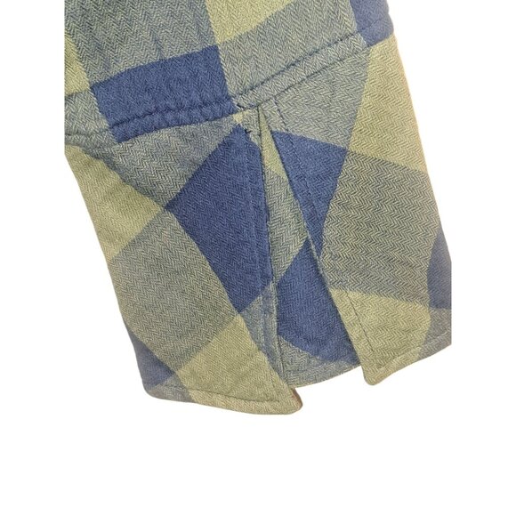 Time & Tru Womens Blouse XXL Olive Branch Plaid Tie Front Long Sleeve 100 Cotton - Picture 7 of 9